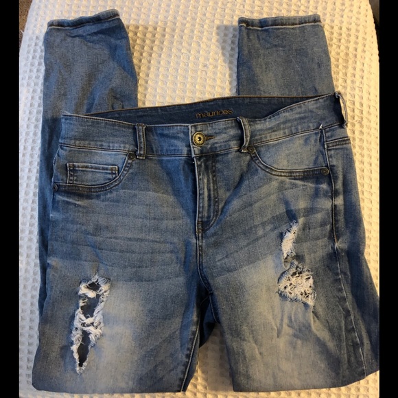 Maurices Denim - Maurices Destroyed Light Denim Stretch Jean 16